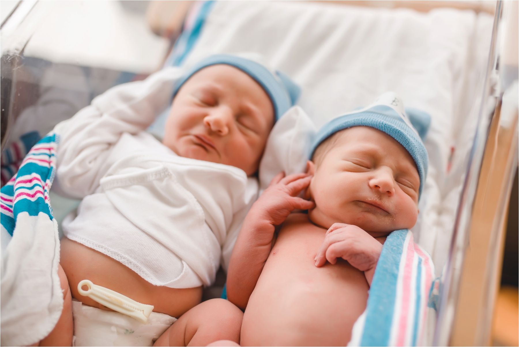 newborn baby twin boys in hospital